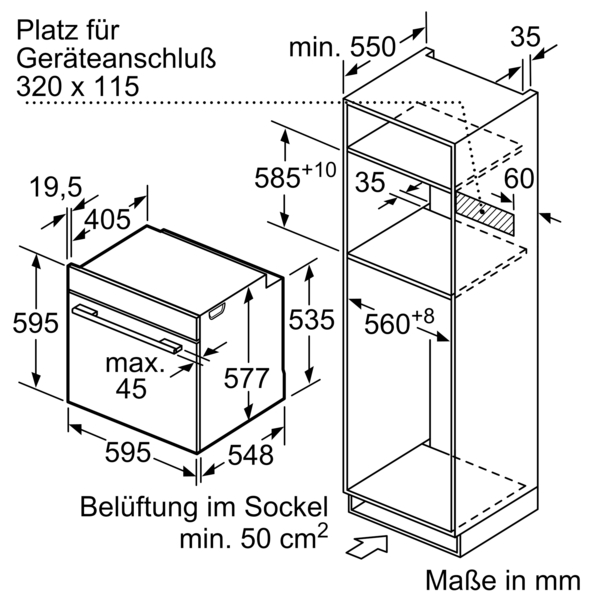 Bosch HMG636RS1 Serie 8 Einbau-Backofen mit Mikrowellenfunktion
