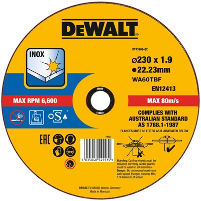 DeWALT Zubehör - Trennscheibe: 230 x 22.2 x 1.9 mm DT43909