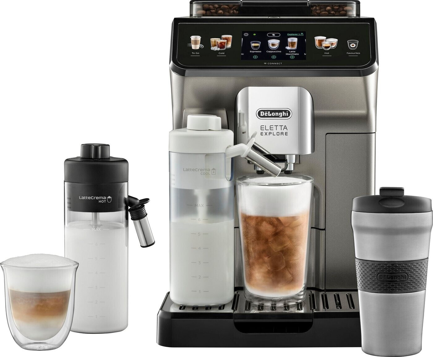 Delonghi Kaf­fee­voll­au­to­mat ECAM 450.86.T Eletta Explore Cold Brew