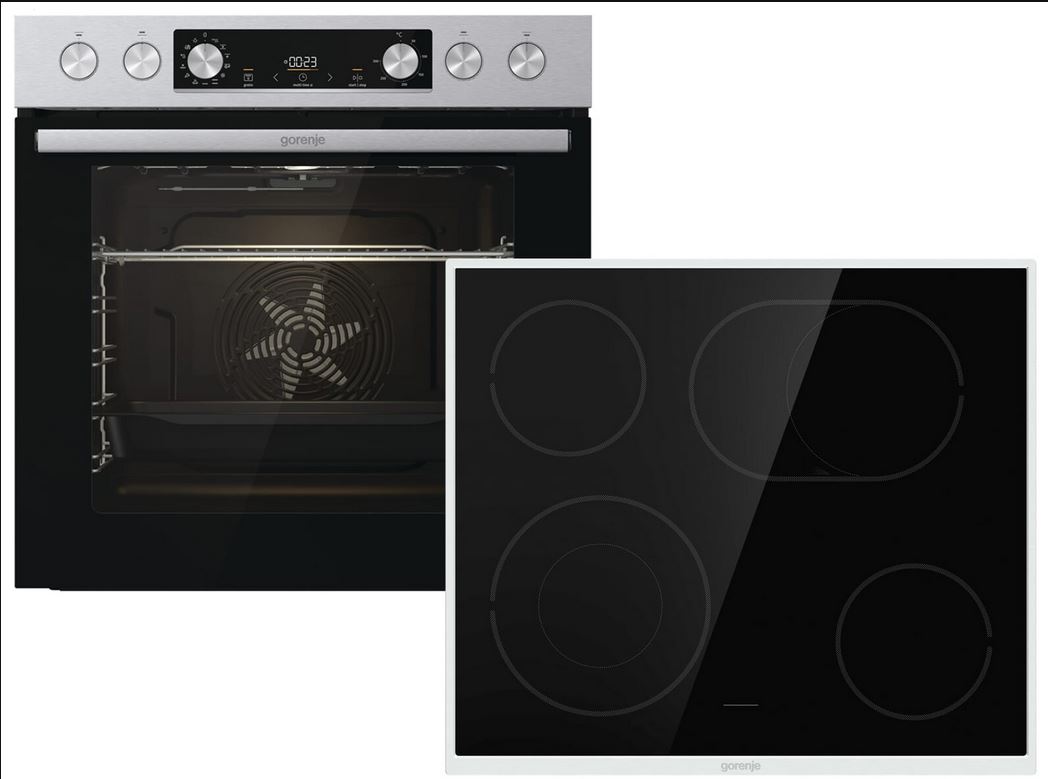 Gorenje Herd-Set BC6737E02X ECD643BX - Glaskeramik-Kochfeld & Elektro-Einbauherd